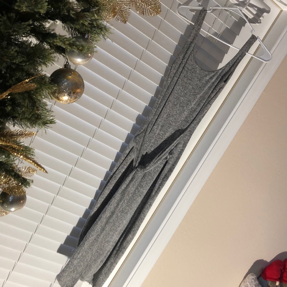 Naked Wardrobe Knit Midi tie waist wrap grey